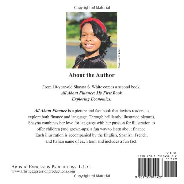 Back cover of All About Finance: My First Book Exploring Economics